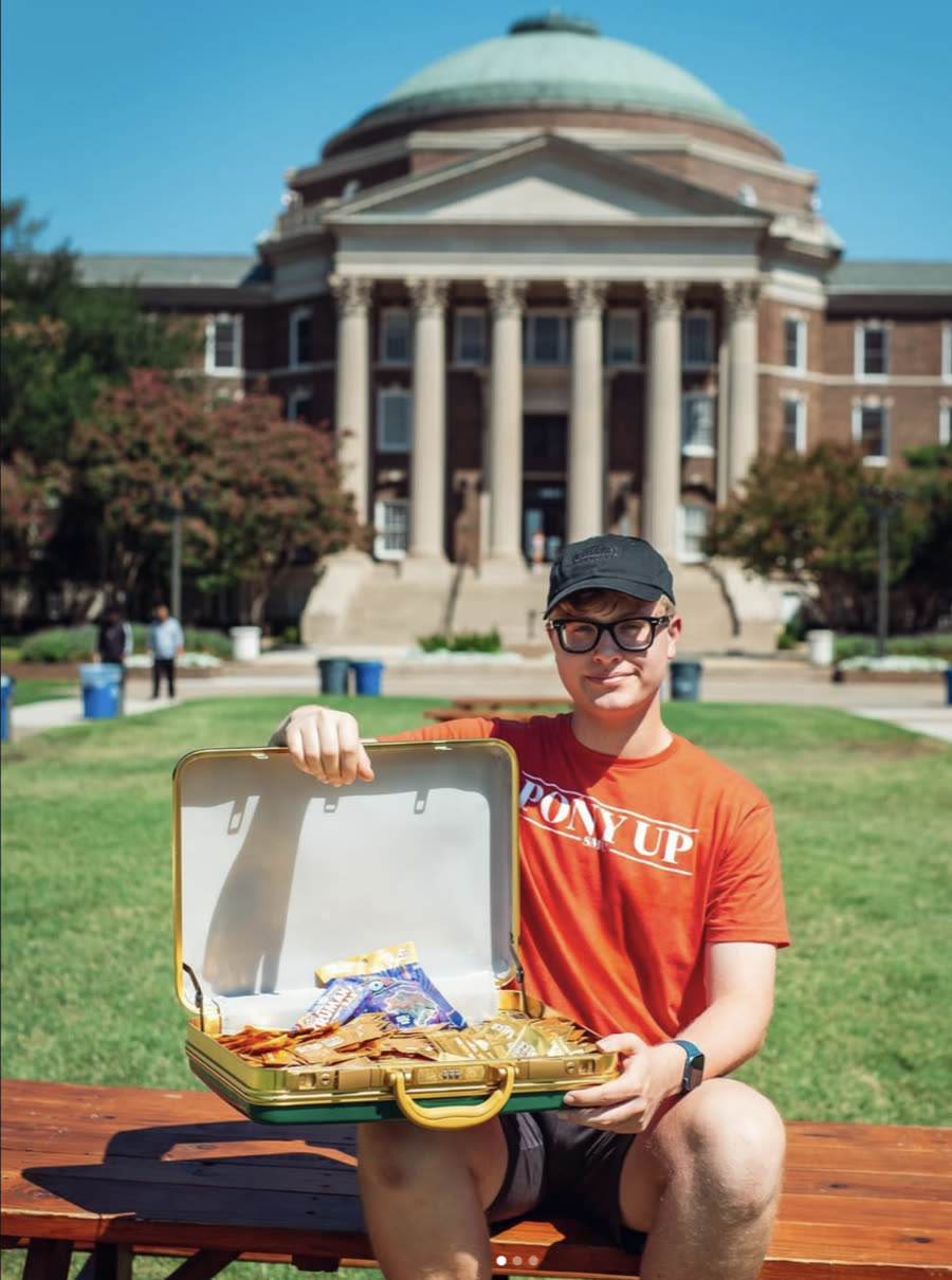 SMU campus with candy
